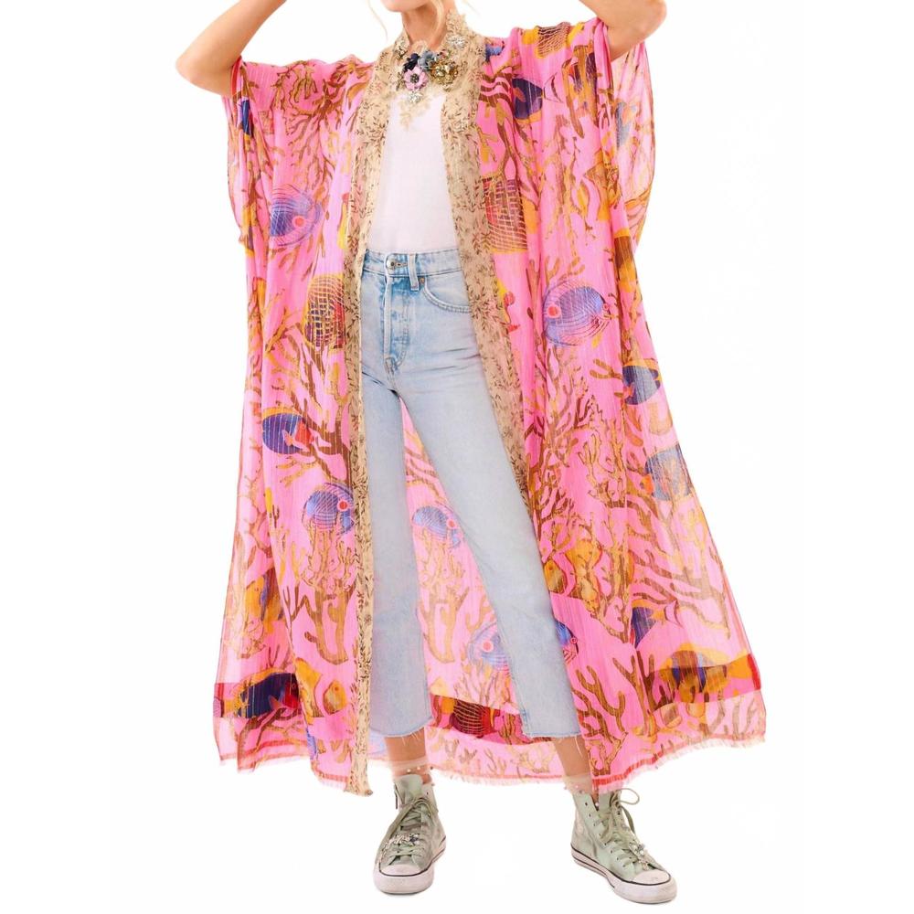 NEW ARATTA deep sea duster in fuchsia